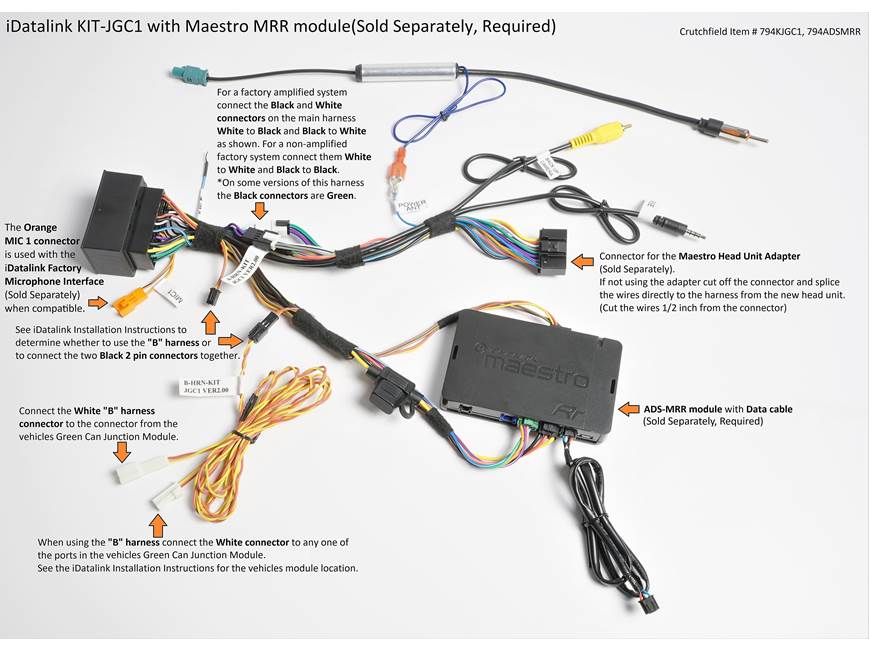 Metra Double DIN Stereo Install Kit & Wire Harness For 1999-2001 Jeep Grand Cherokee – CWH634 / 95-6546B-1273065